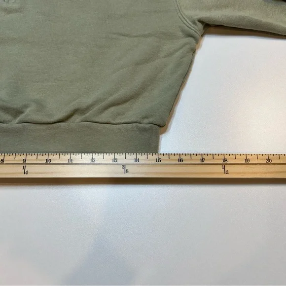 Tna Aritzia Cozy Fleece Perfect Quarter Zip Sweatshirt Sage Green - Picture 5 of 6